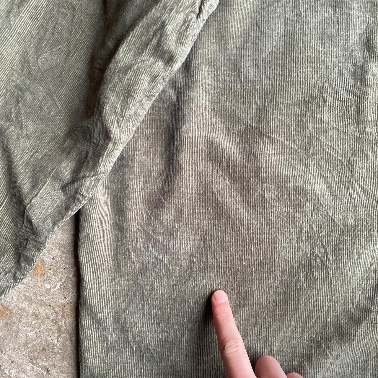 Olive Green Corduroy Button Up Shirt - 2XL