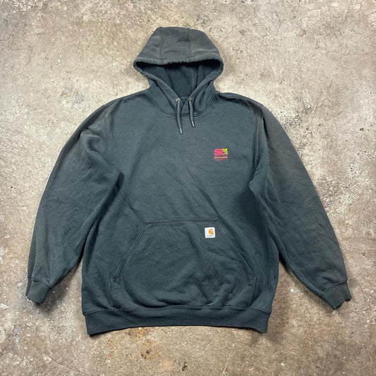 Grey Carhartt hoody with embroidered logo