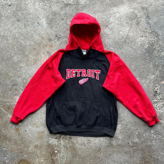 Red and black fleece hoody