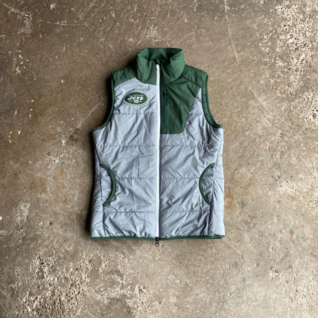 Grey & Green New York Jets Nike Puffer Vest - XS
