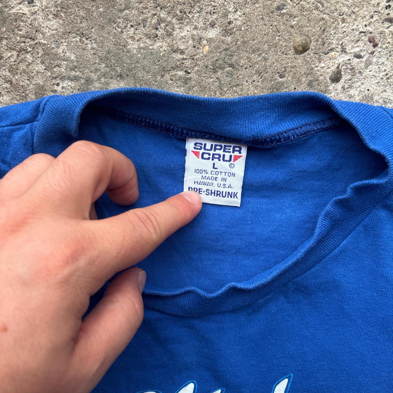 80s blue single stitch tee with Maui graphic - L