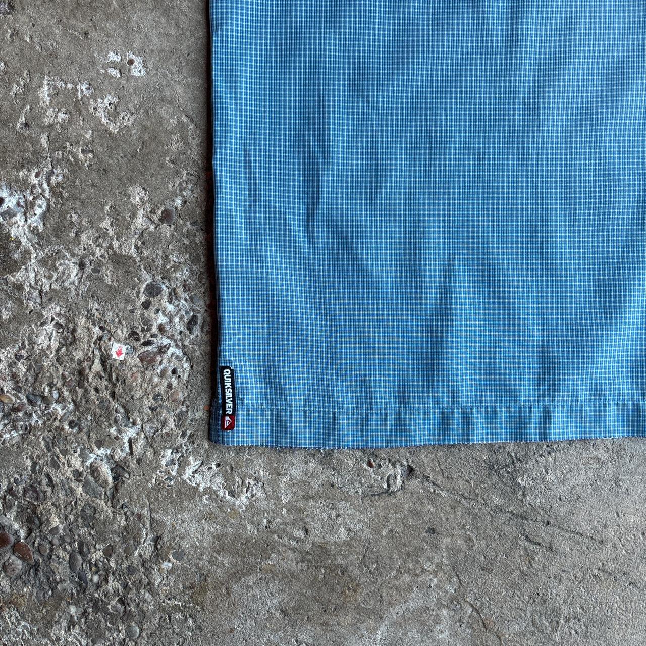 Blue Checkered Quiksilver Short Sleeve Shirt