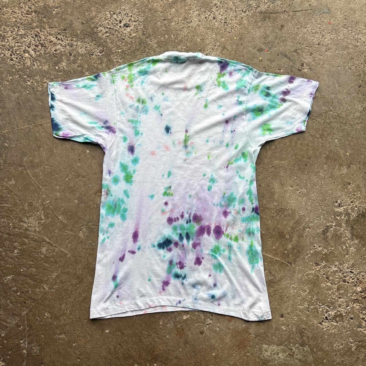 White tie-dye single stitch t-shirt - M