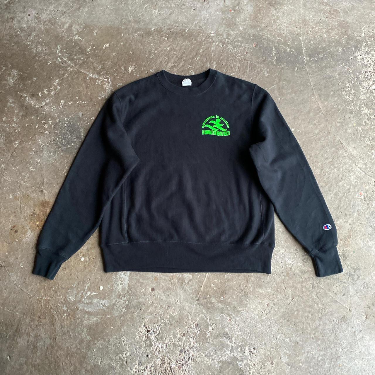 Black Champion Reverse Weave Graphic Sweatshirt - M
