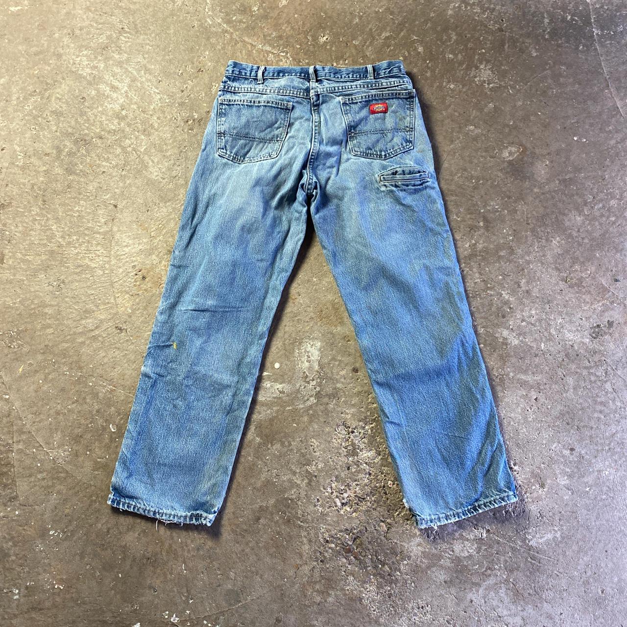 Blue Dickies Distressed Double Knee Jeans - W34