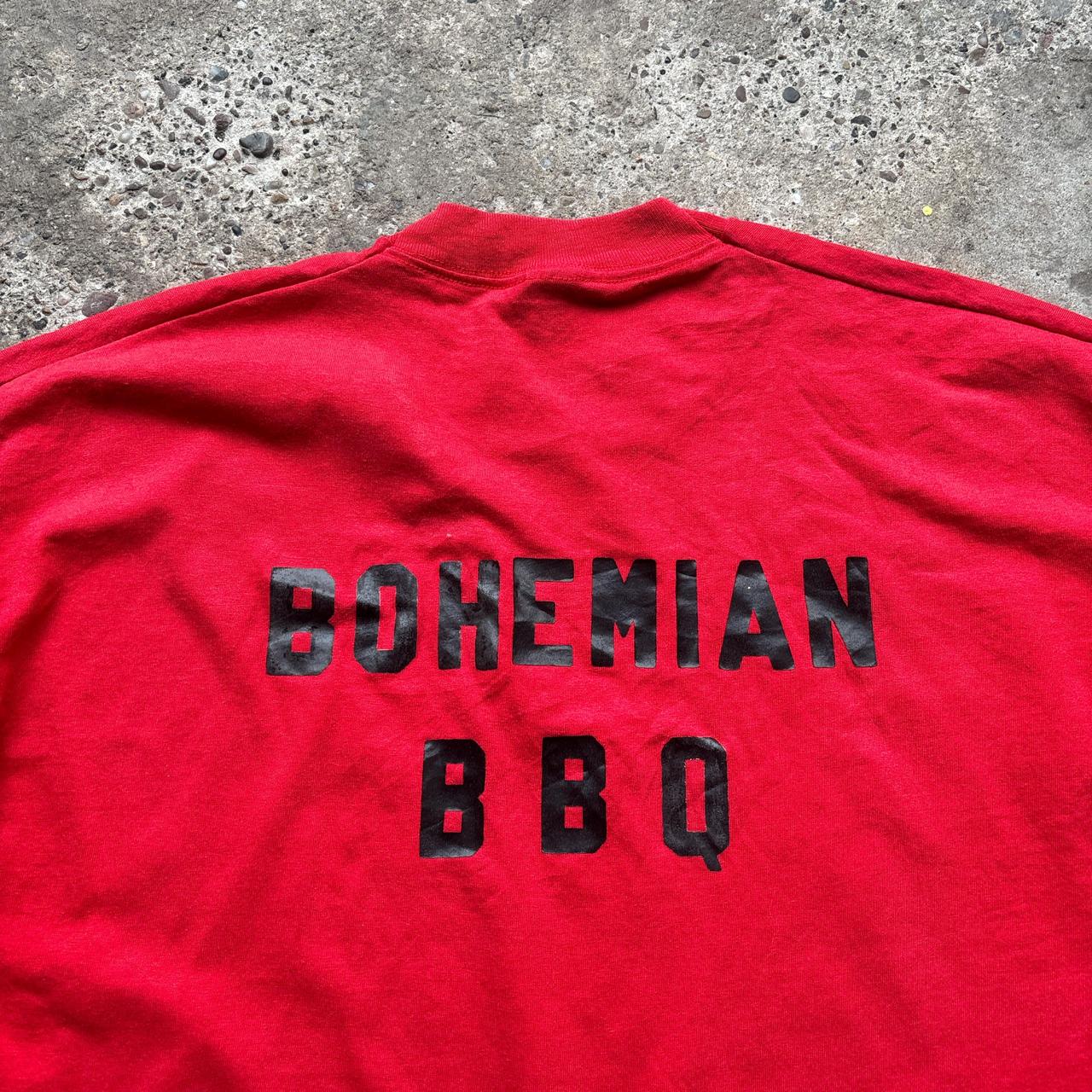 Red ‘Bohemian BBQ’ single stitch tee  - XXL