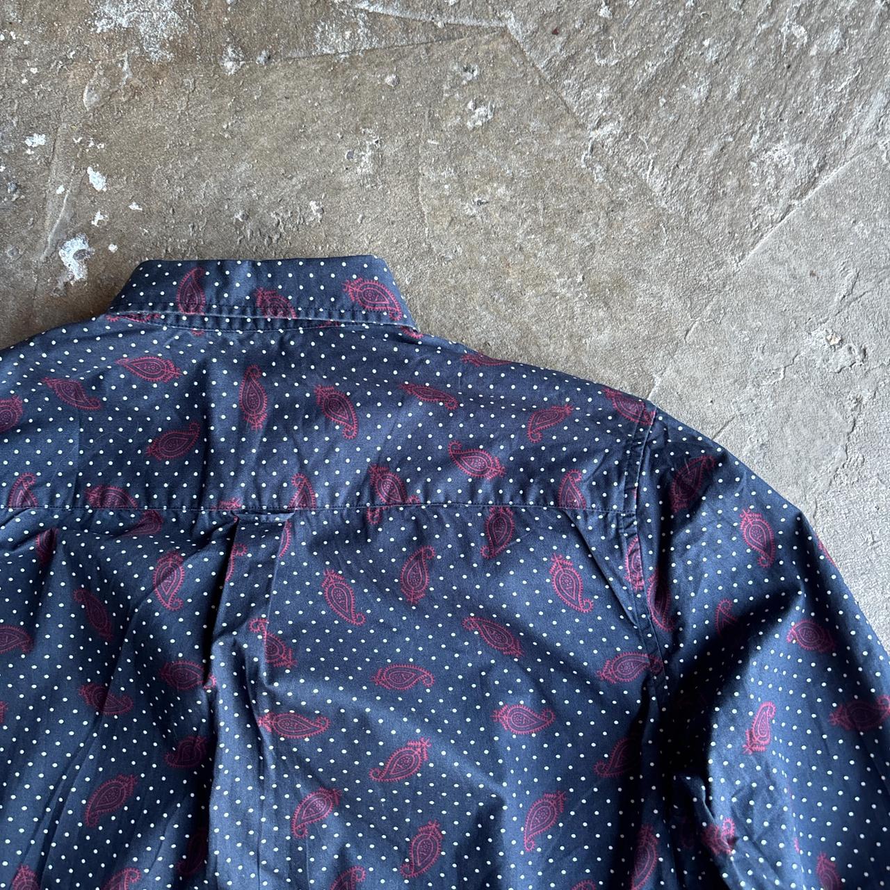 Navy Paisley Fred Perry x Drakes Long Sleeve Shirt