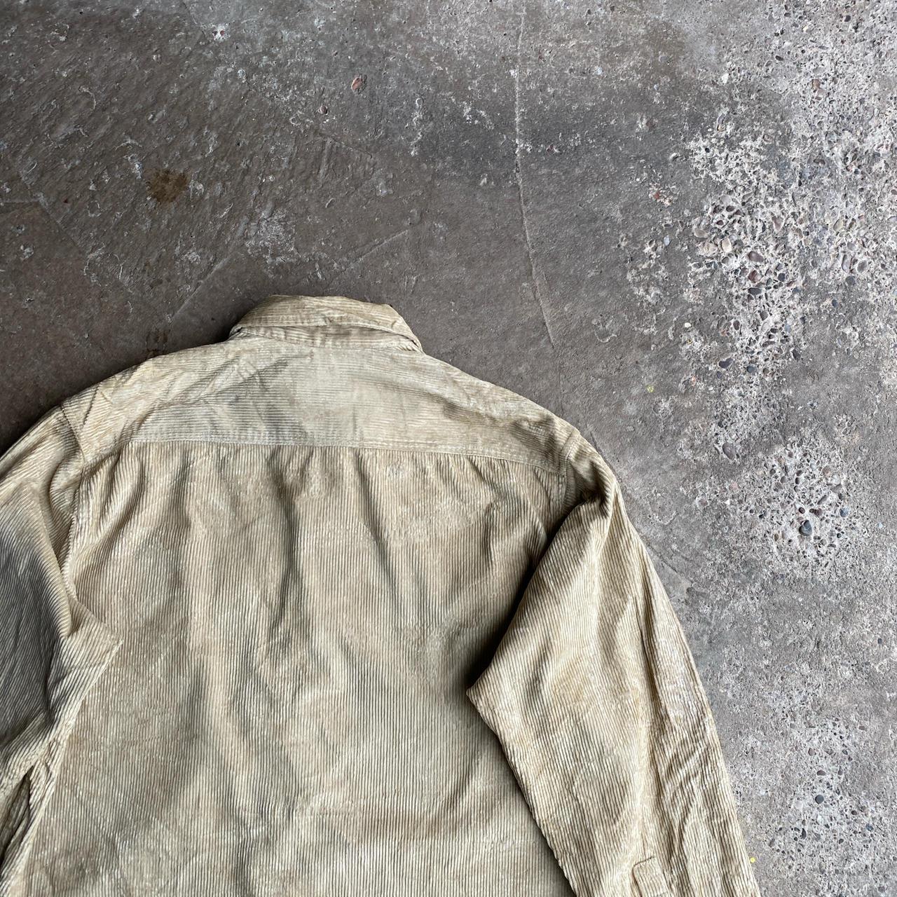 Tan Corduroy Button Up Long Sleeve Shirt - L