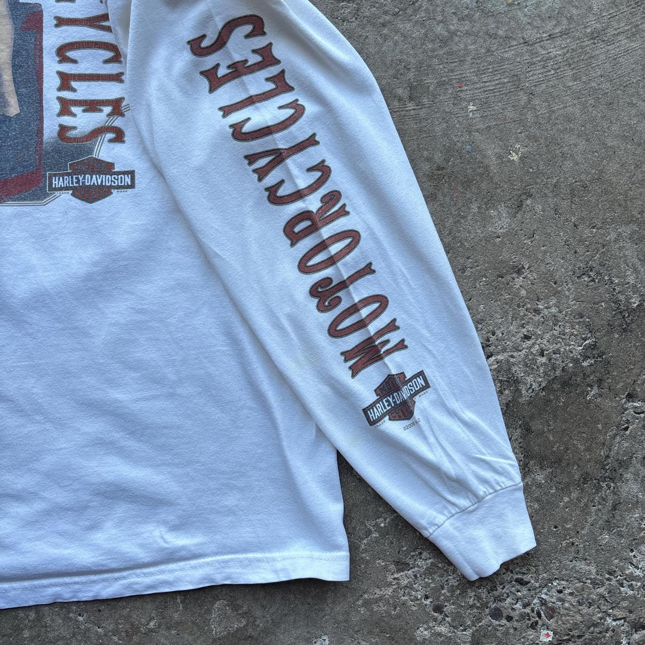 00s Harley Davison white long sleeve top - M