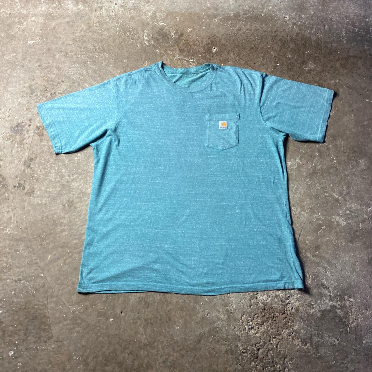Textured Blue Carhartt Pocket T-Shirt - 2XL