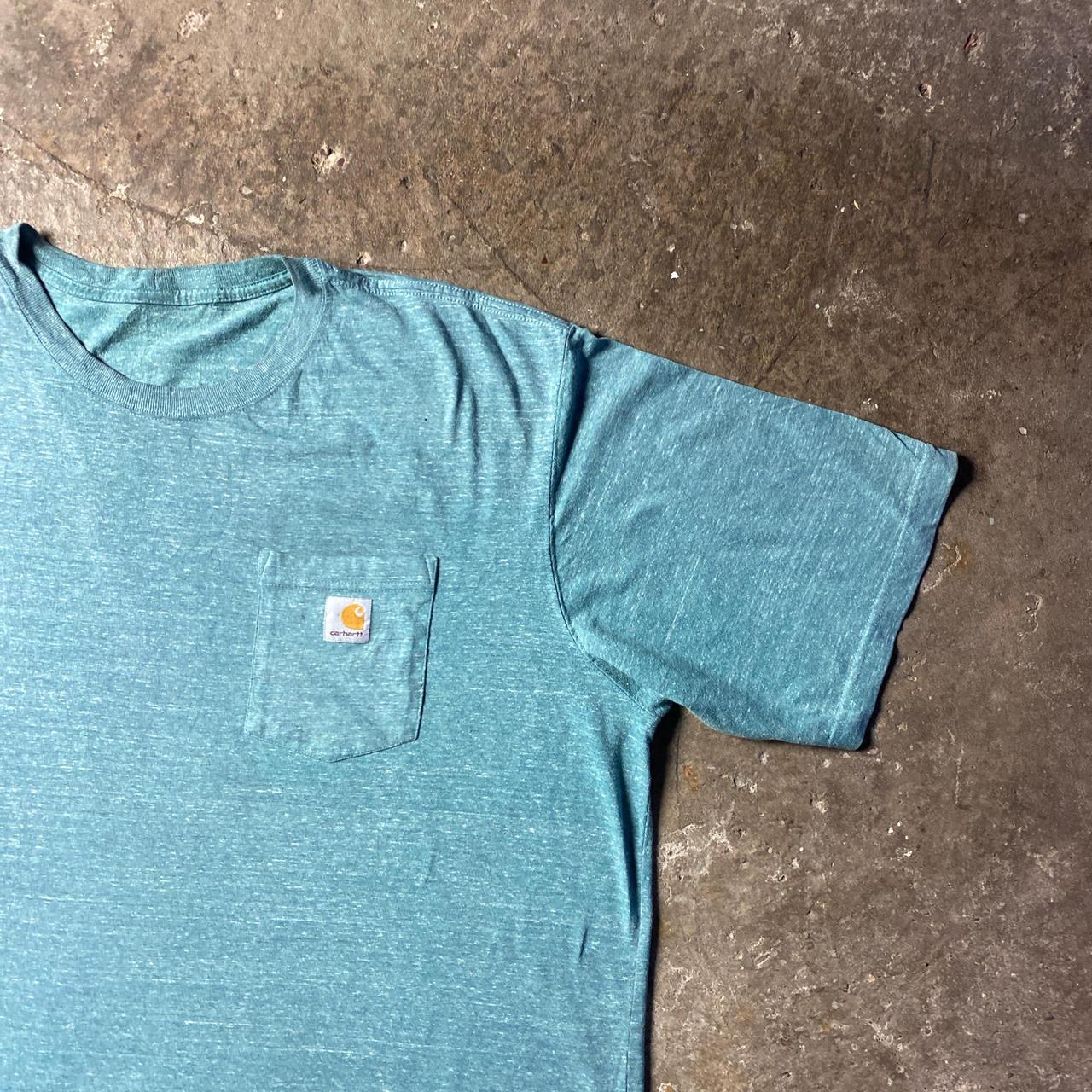 Textured Blue Carhartt Pocket T-Shirt - 2XL