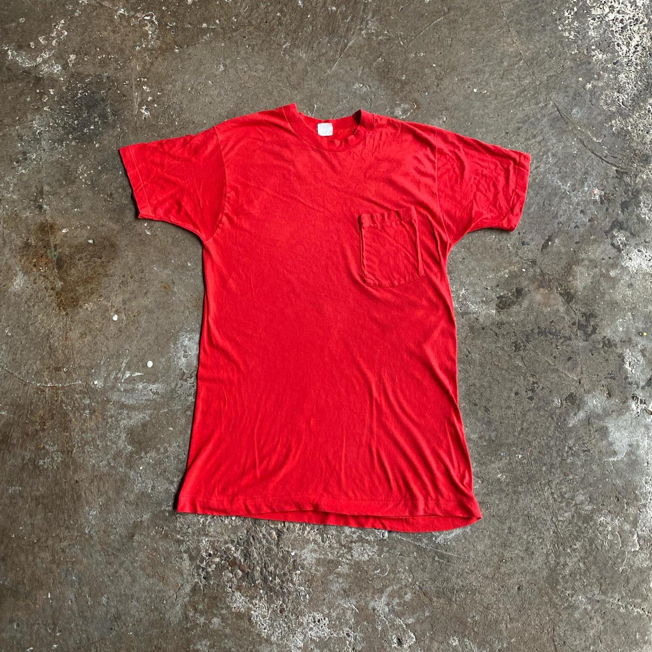 Vintage Red Single Stitch Pocket T-Shirt - M
