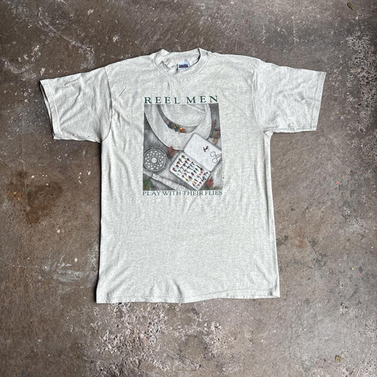 Grey Fishing Graphic T-Shirt- XL