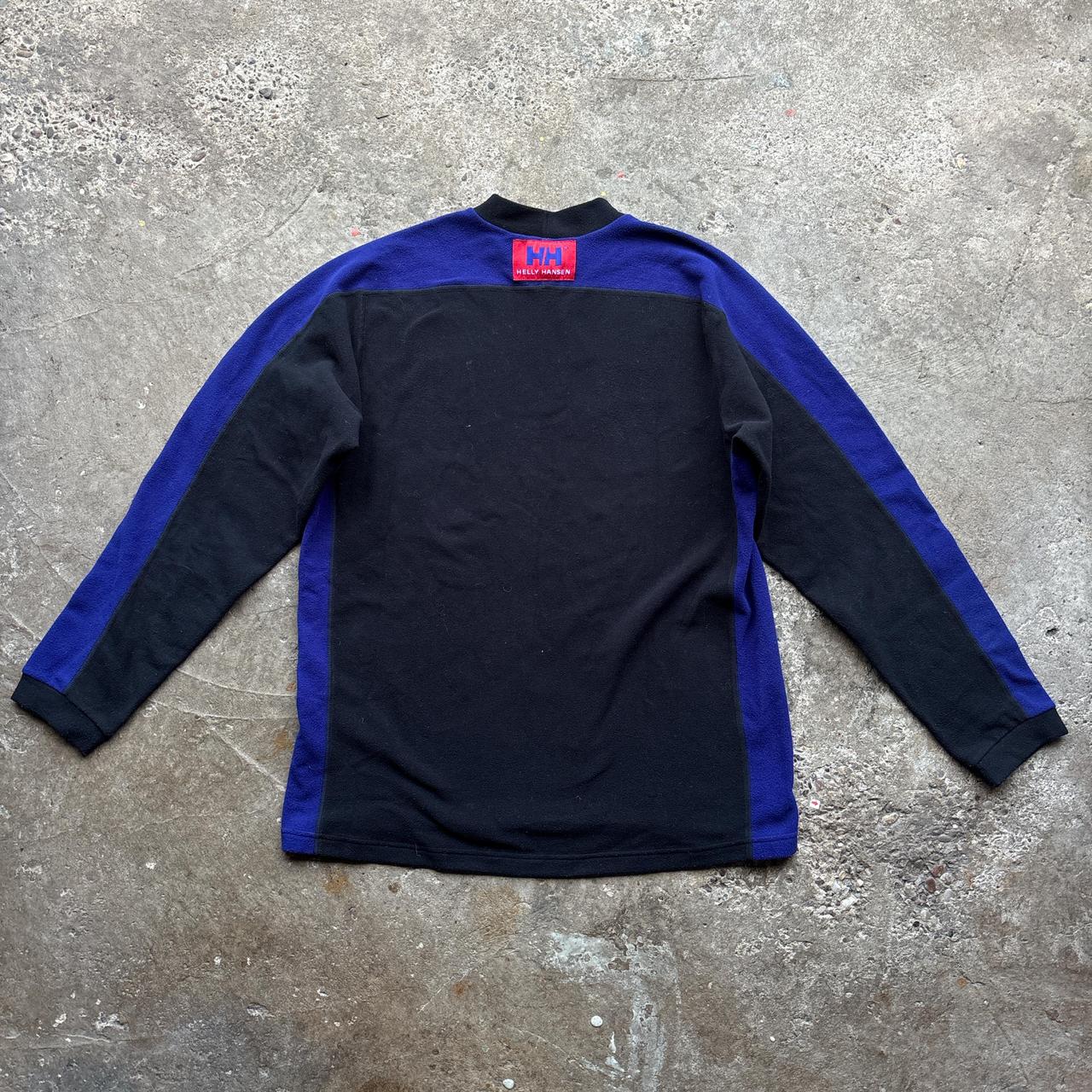 Black and navy Helly Hansen fleece-like sweatshirt