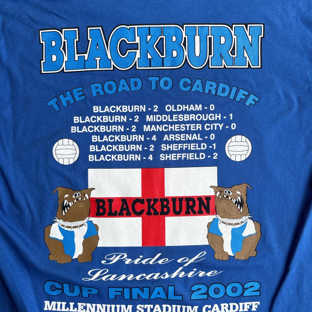 Blue Blackburn Rovers 2002 Cup Final T-Shirt