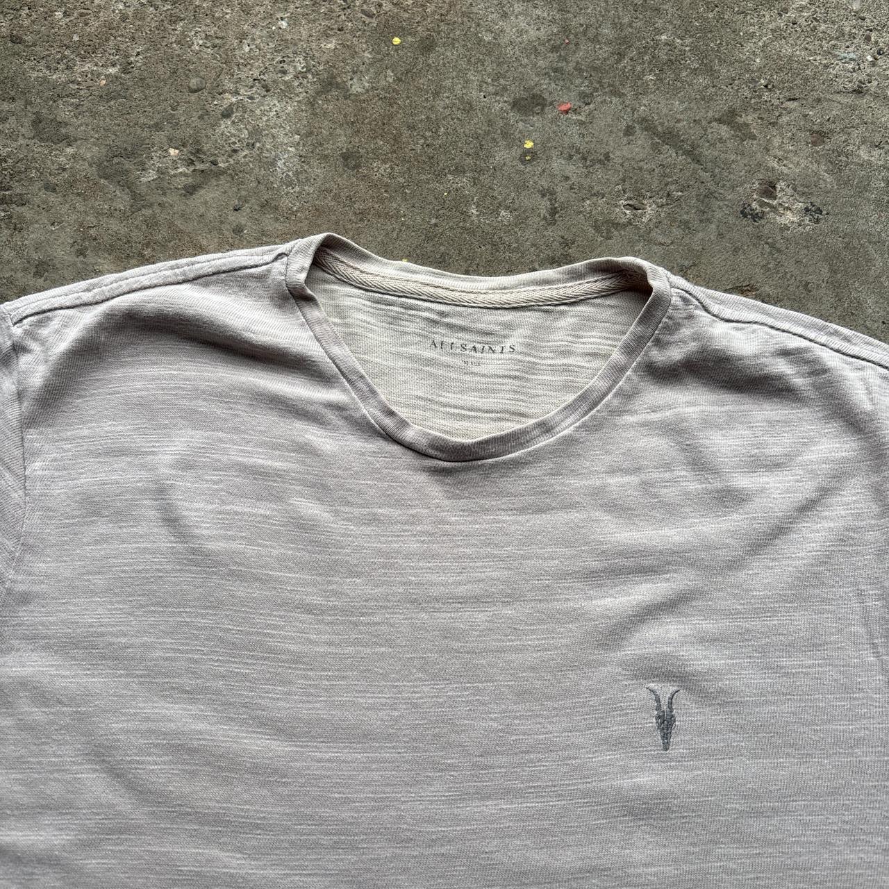 Cream AllSaints t-shirt with embroidered logo