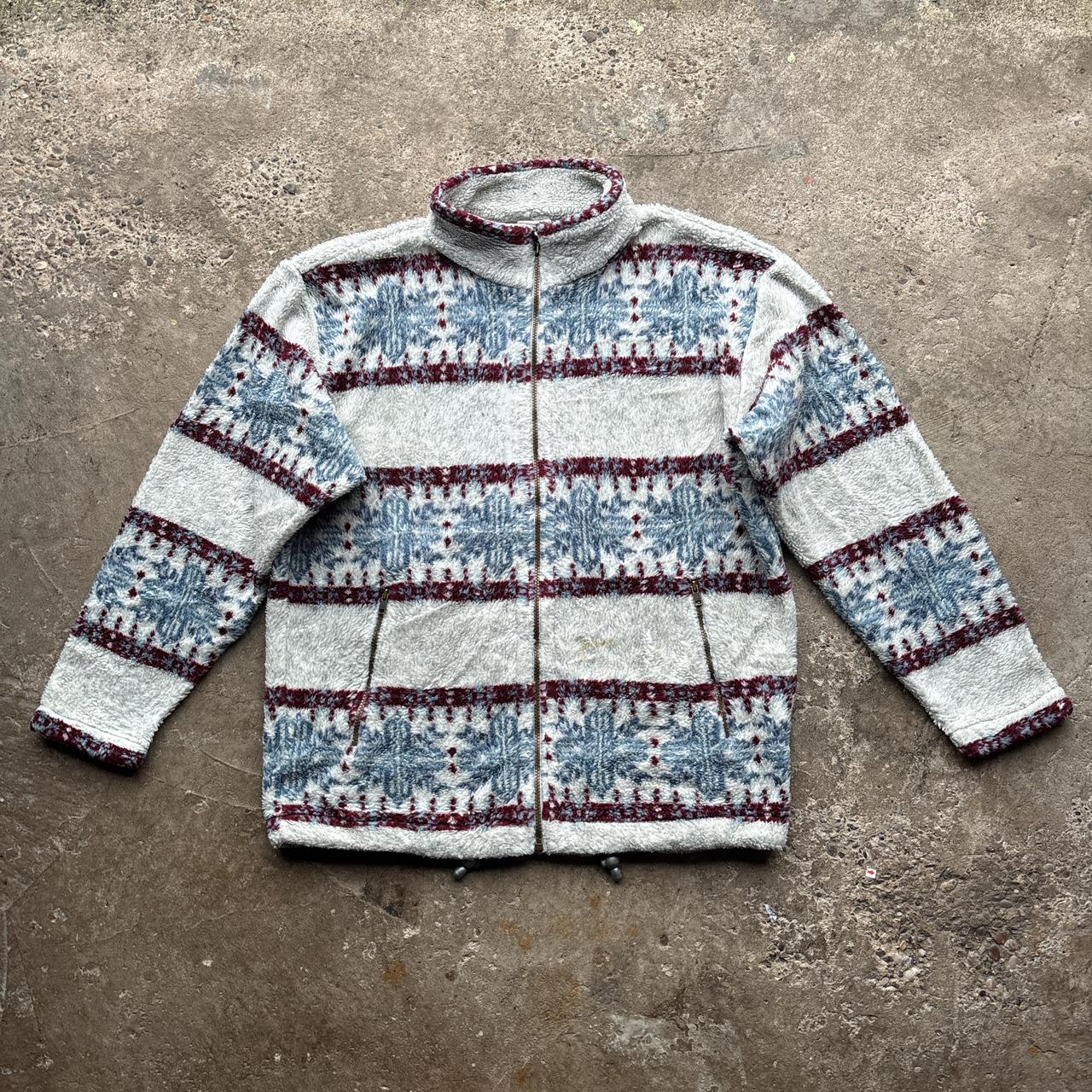 Grey crazy fleece with snowflake pattern