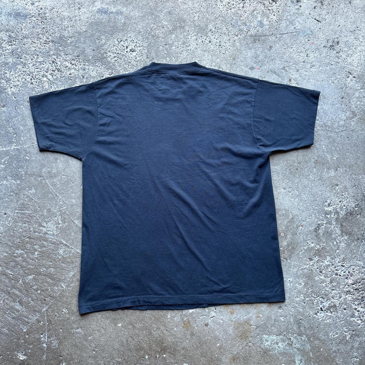 90s Navy Single-stitch graphic tee with Basketball print - XXL