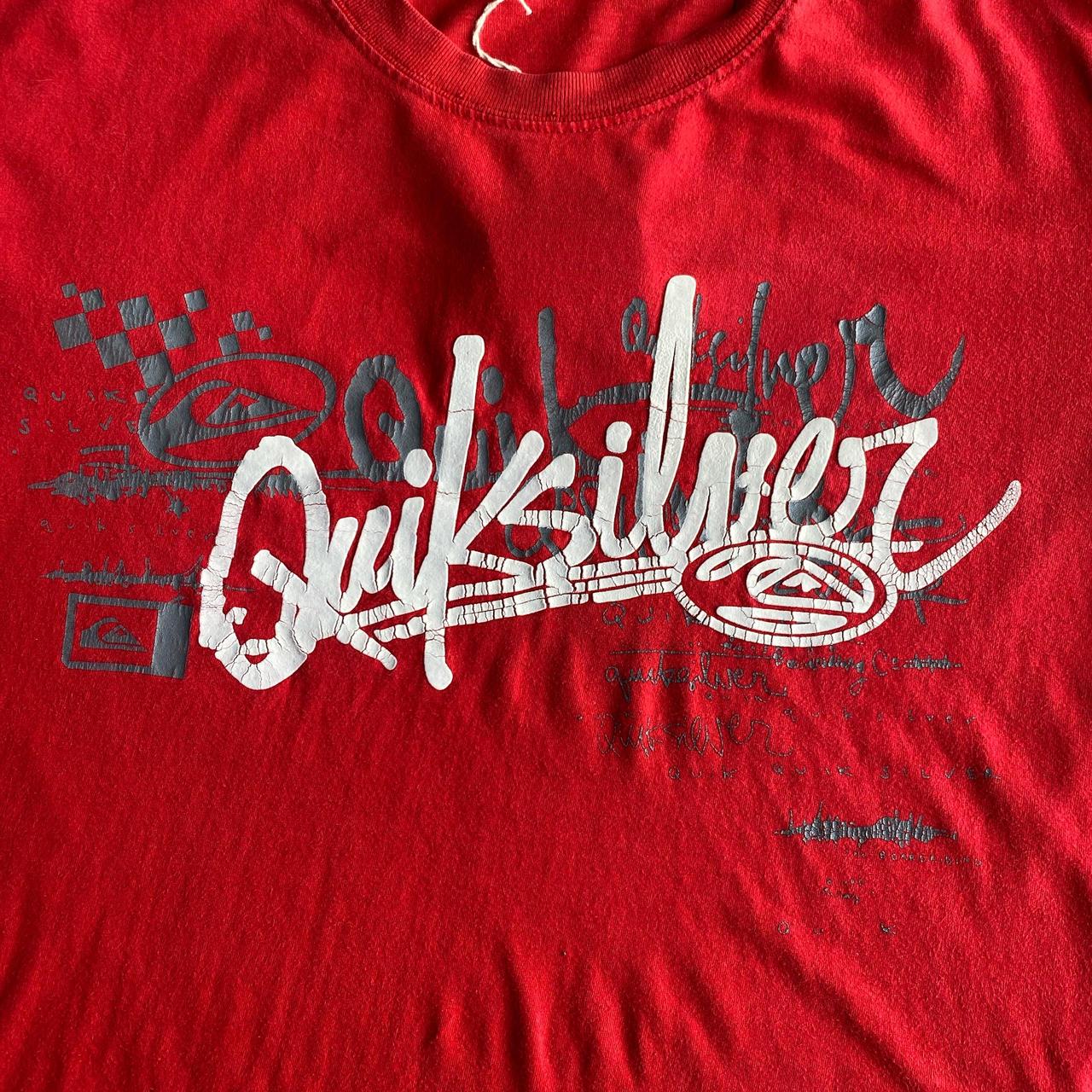 Red Quiksilver Graphic Y2K T-Shirt - M