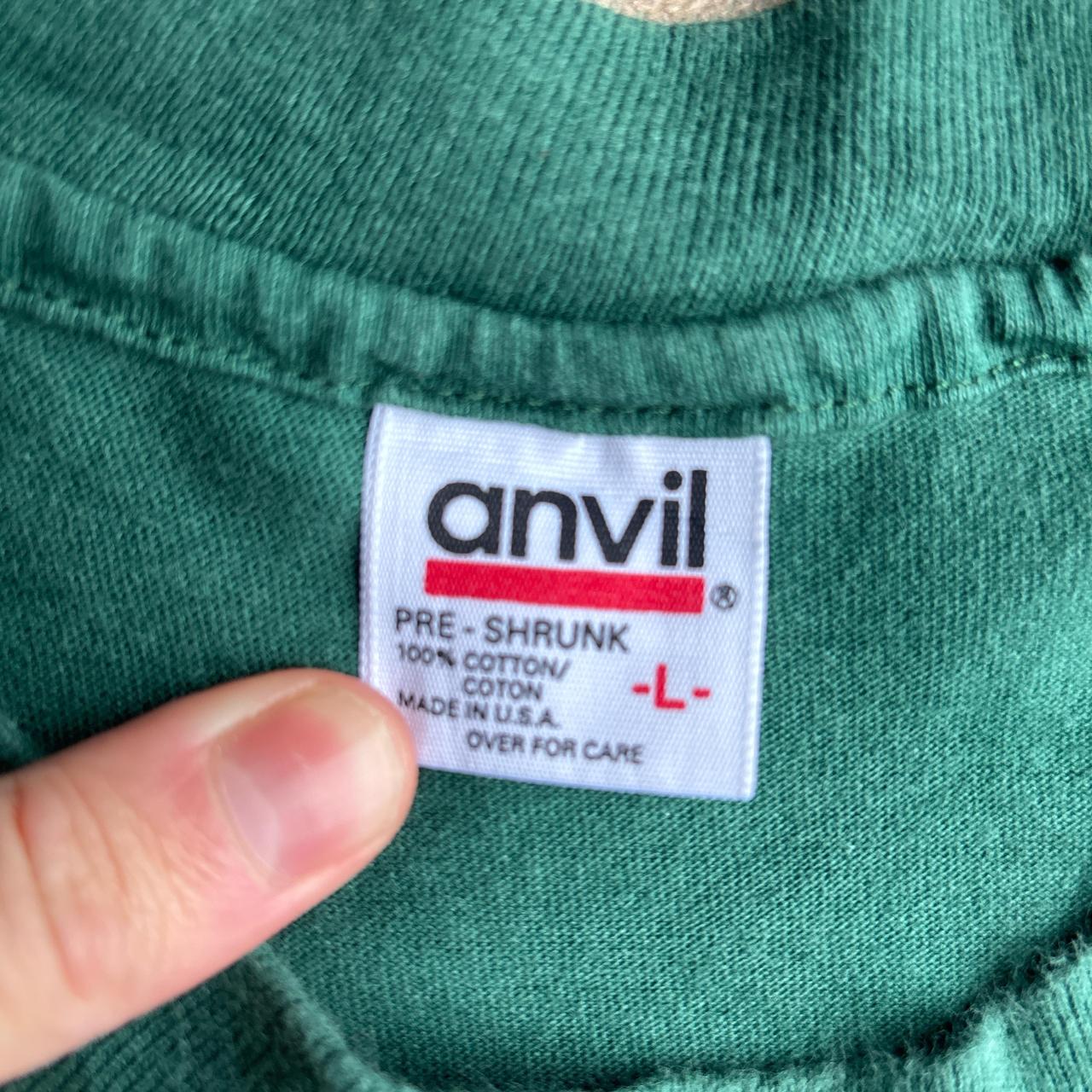 Vintage Green Embroidered Text T-Shirt - L