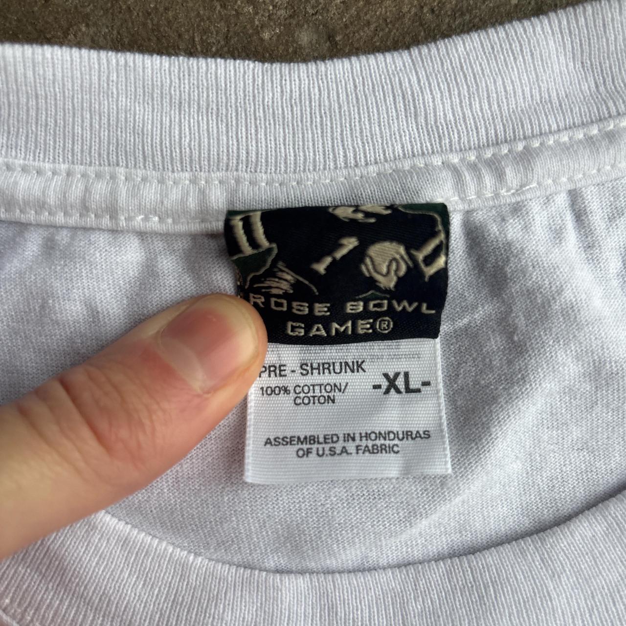 Vintage White Graphic Rose Bowl 2004 T-Shirt - XL