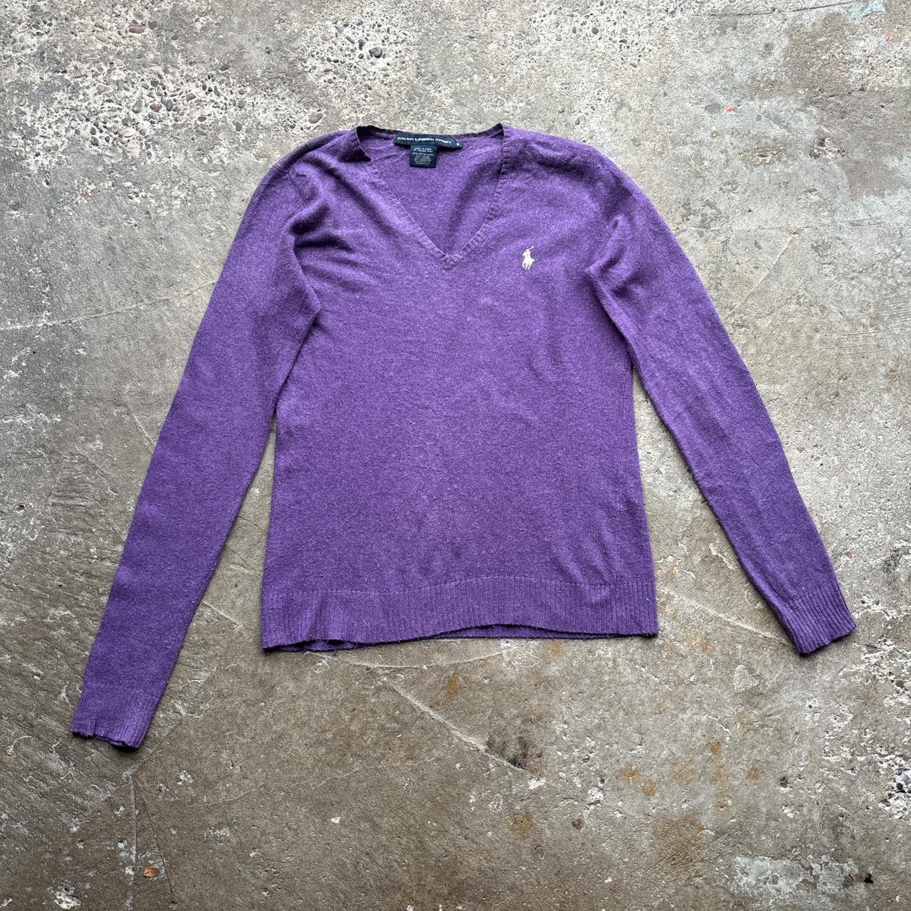 Purple Ralph Lauren Sport v-neck wool sweater  - M