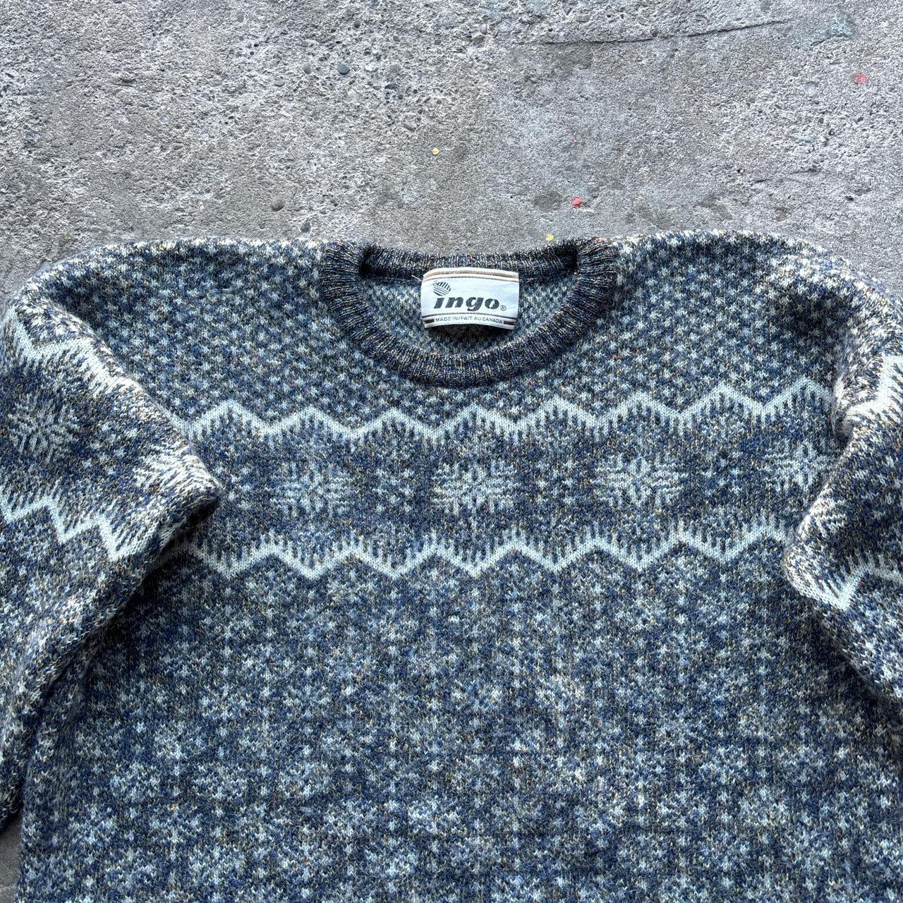 Grey Ingo patterned knitted sweater