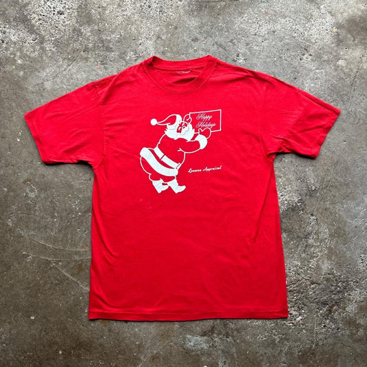 Red 90s Santa Claus cotton single stitch tee