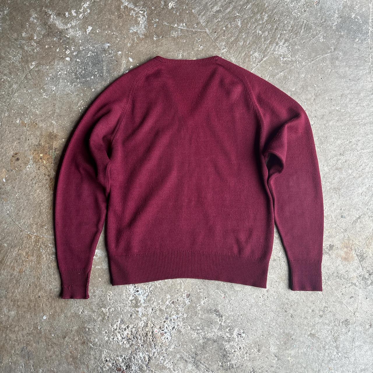 Burgundy Wales Rugby Union V-Neck Knitted Jumper