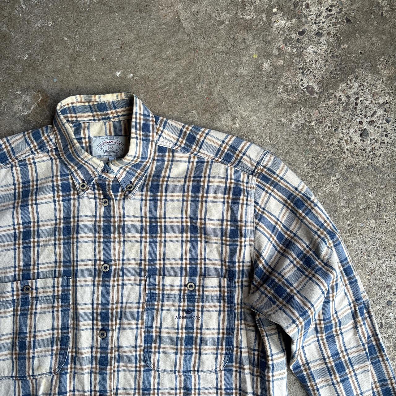 Armani Jeans Checkered Beige & Navy Shirt