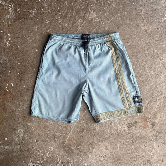 Light Blue Textured Quiksilver Swim Shorts - M