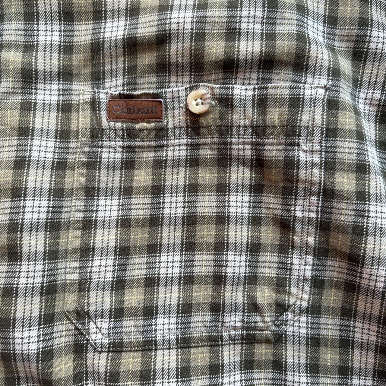 Green Plaid Carhartt Long-Sleeve Shirt