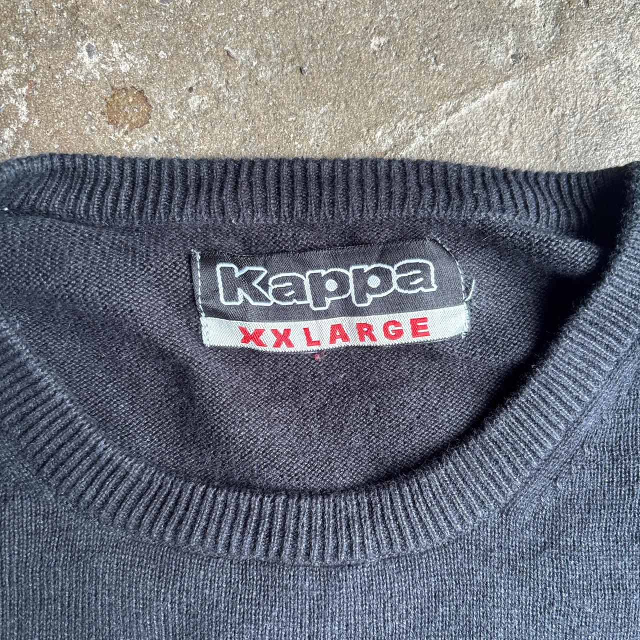 Black Kappa Knitted Crewneck Jumper- 2XL