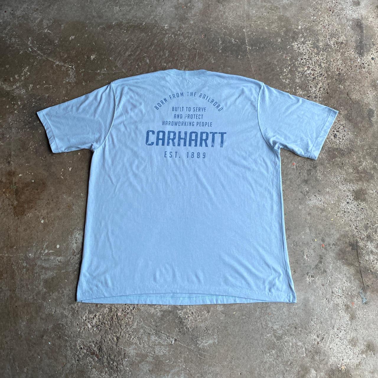 Light Blue Carhartt Pocket Graphic T-Shirt - 2XL