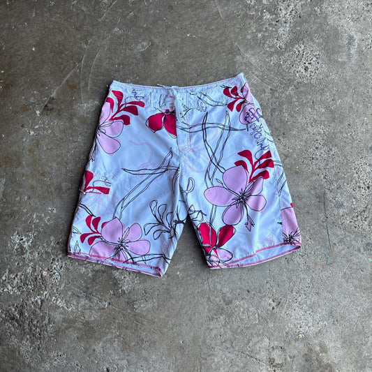 White & Pink Rip Curl Board Shorts
