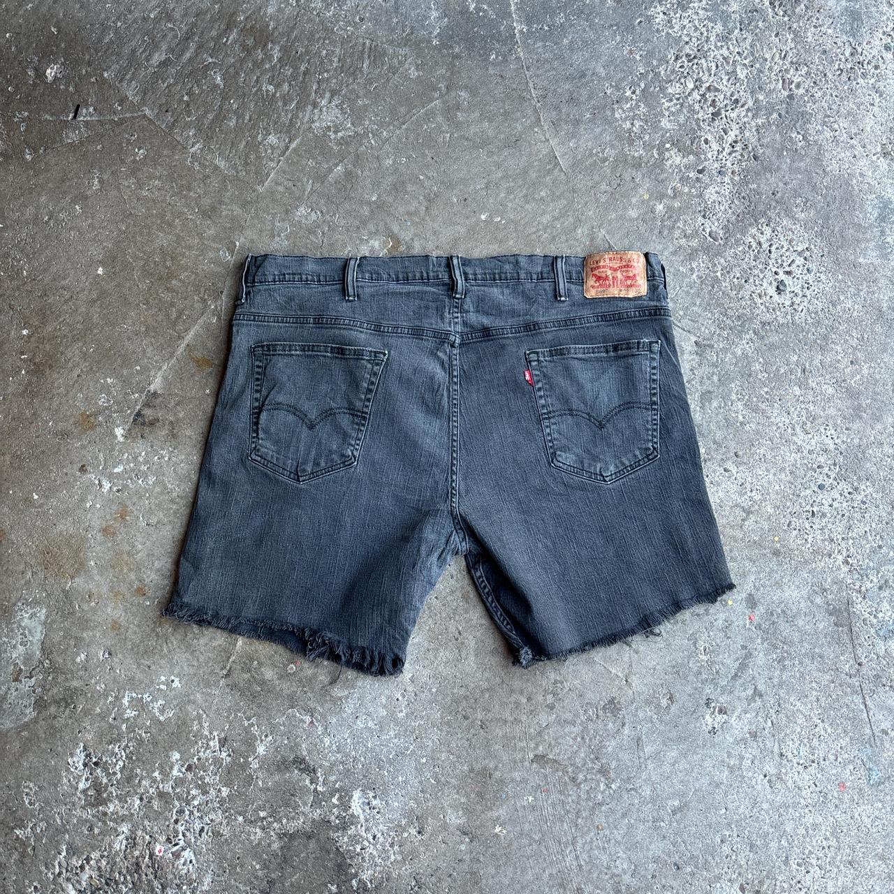 Washed Black Denim Cut Levi’s 569 Jean Shorts