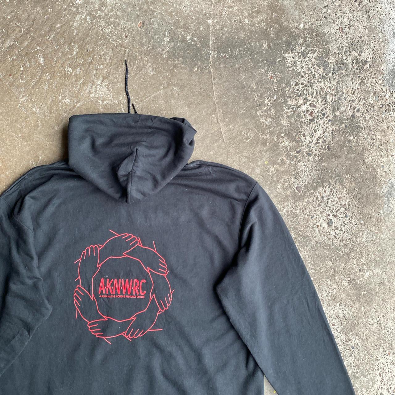 Black & Red Graphic Champion Hoodie - XL