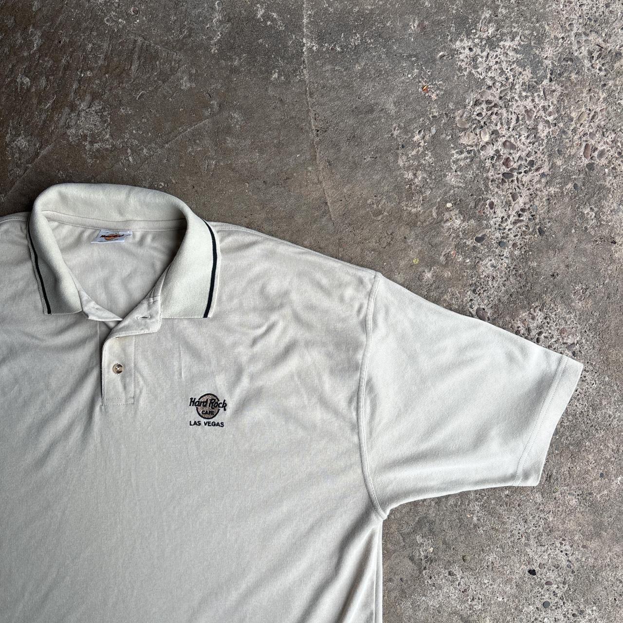 Vintage Cream Hard Rock Cafe Las Vegas Polo Shirt