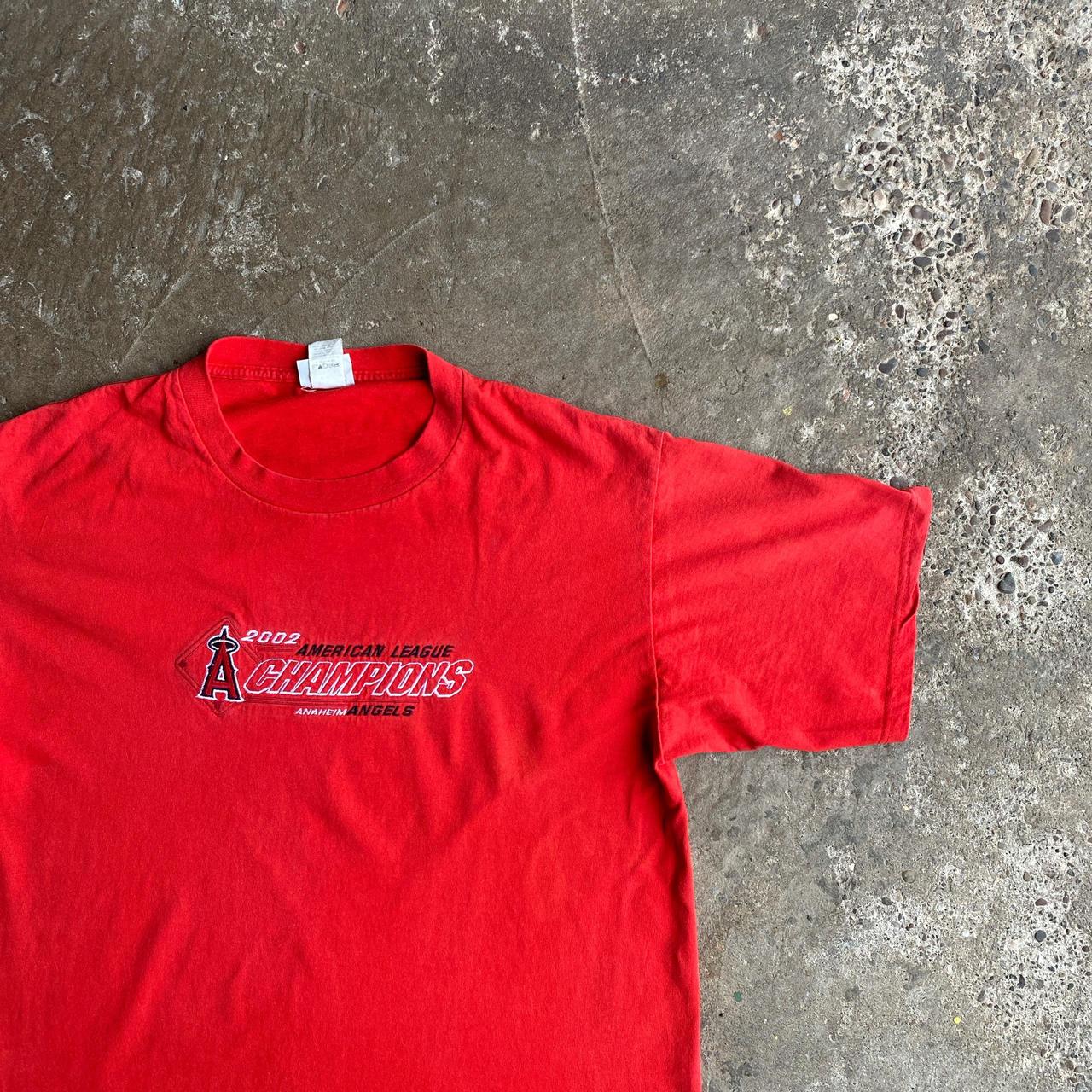 2002 Anaheim Angels Red Graphic Champions Lee T-Shirt - L