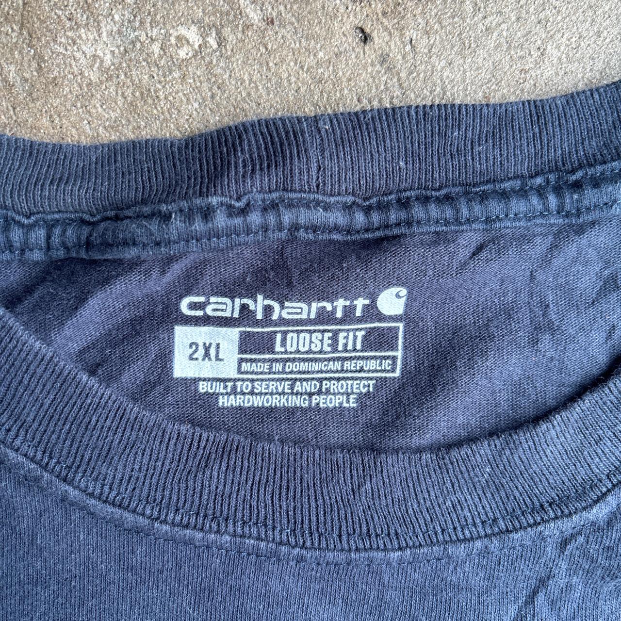 Navy Carhartt Single Pocket T-Shirt - 2XL