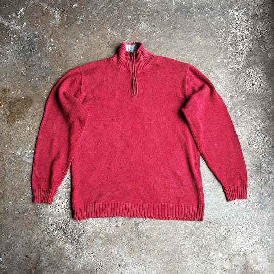 Red 1/4 Zip Nautica Sweater - 2XL