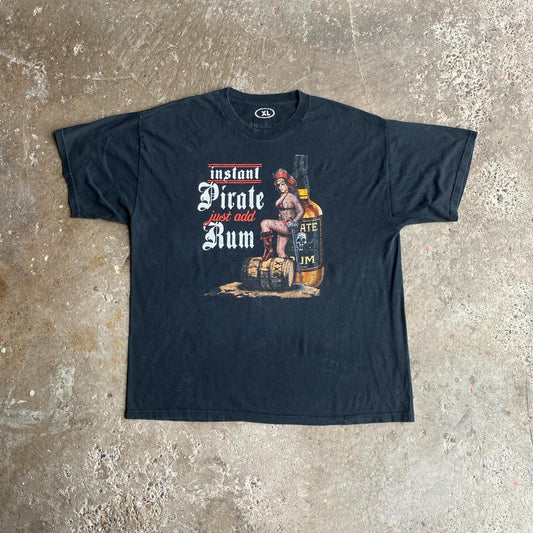Black Pirate Rum Graphic T-Shirt - XL
