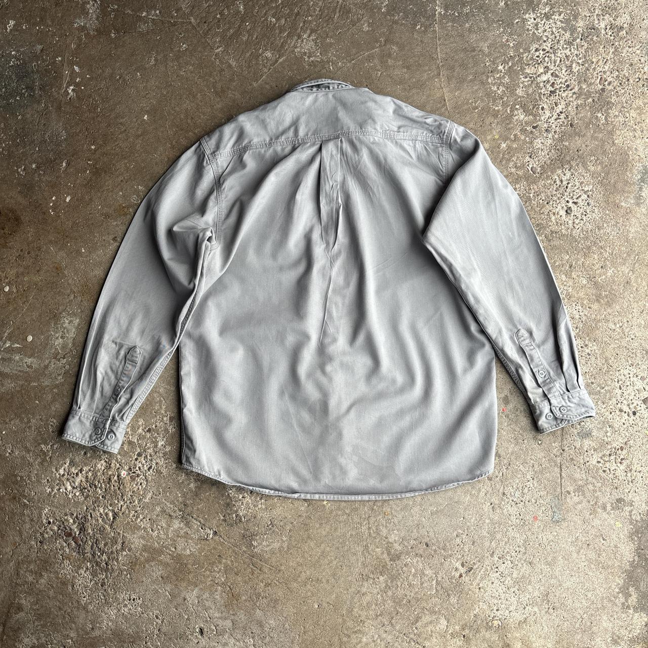 Grey Carhartt FR Long-Sleeve Button Up Workwear Shirt - L