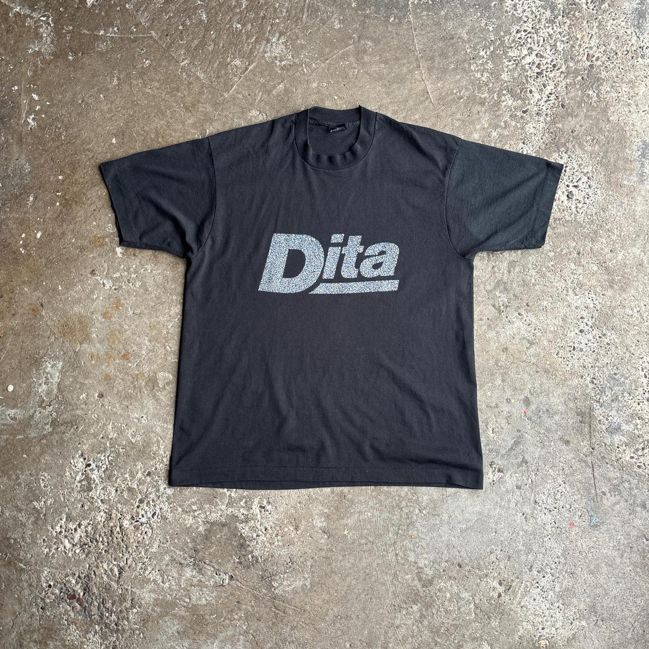 Vintage Black ‘Dite’ Graphic Single Stitch T-Shirt - XL
