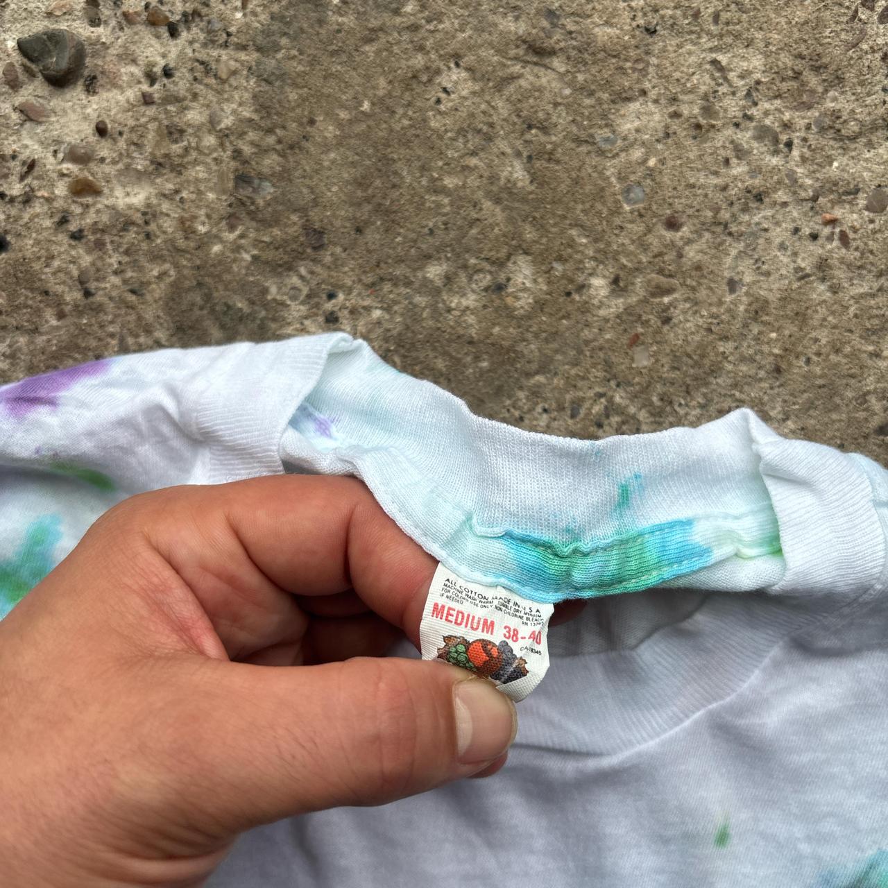 White tie-dye single stitch t-shirt - M