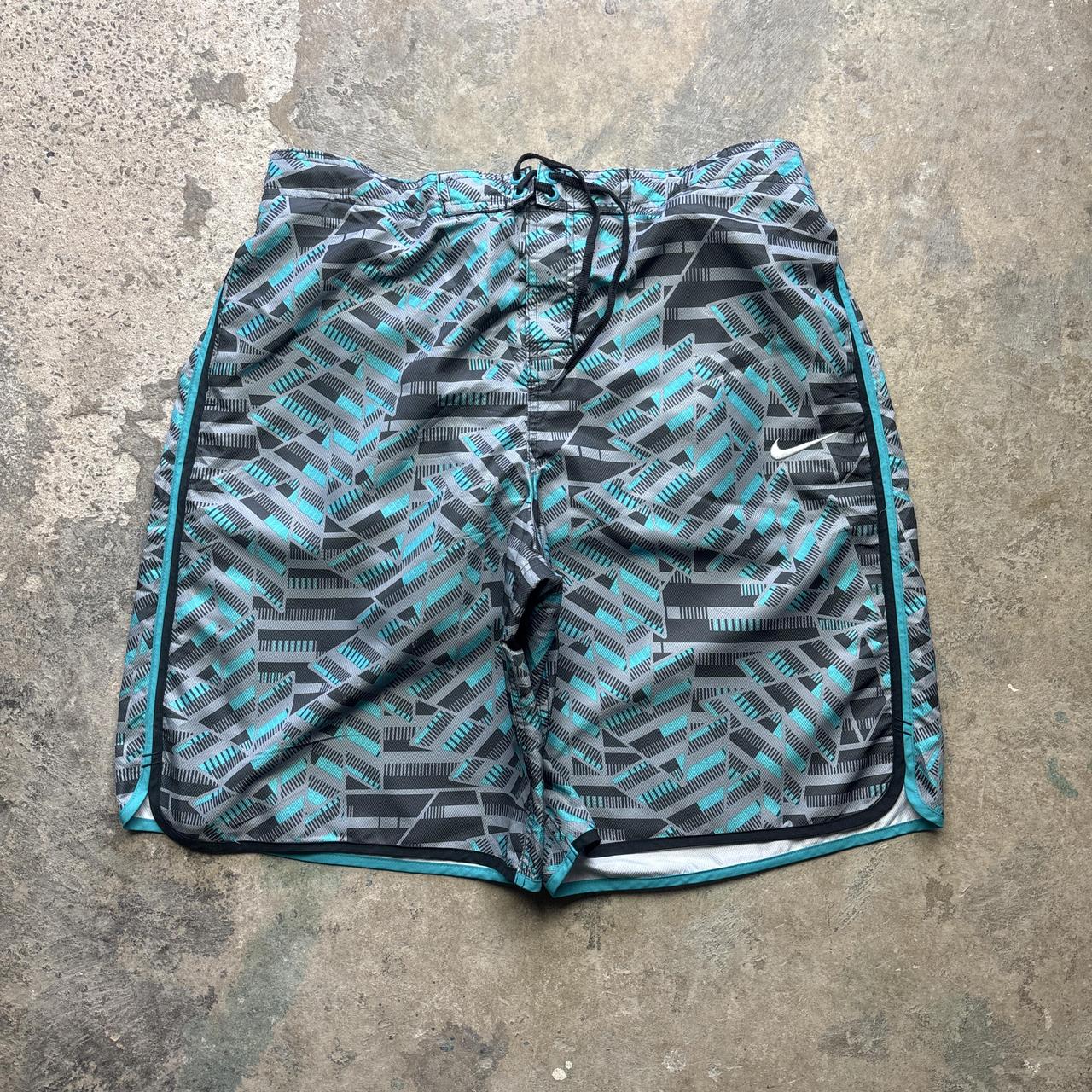 Grey and blue Nike swimwear trunks - L
