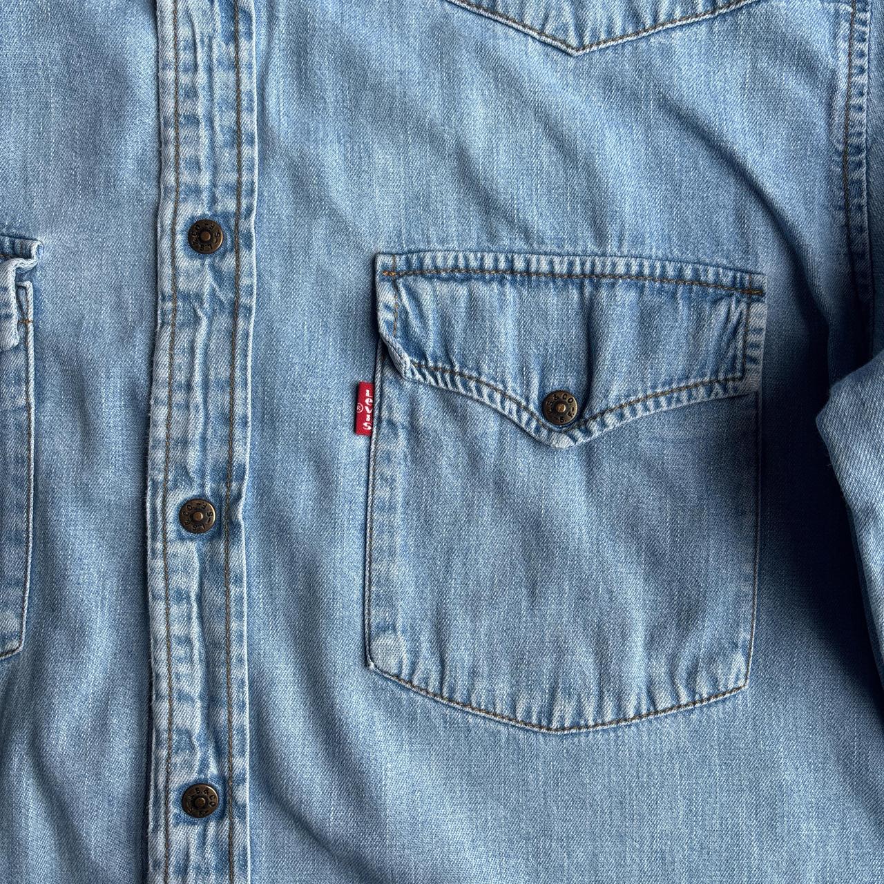Blue Denim Levi’s Western Style Long-Sleeve Shirt - M