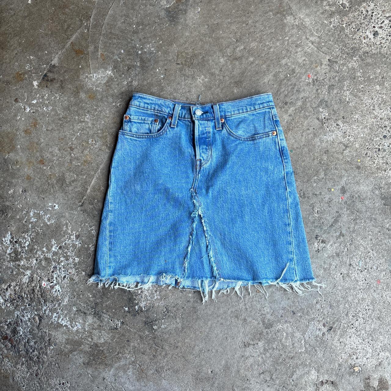 Re-worked Levi’s Blue Denim Skirt