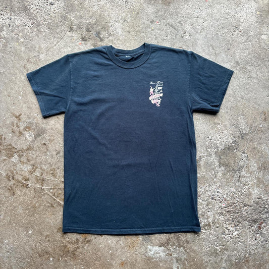 Navy graphic tee with ‘Rum’ and pirate print