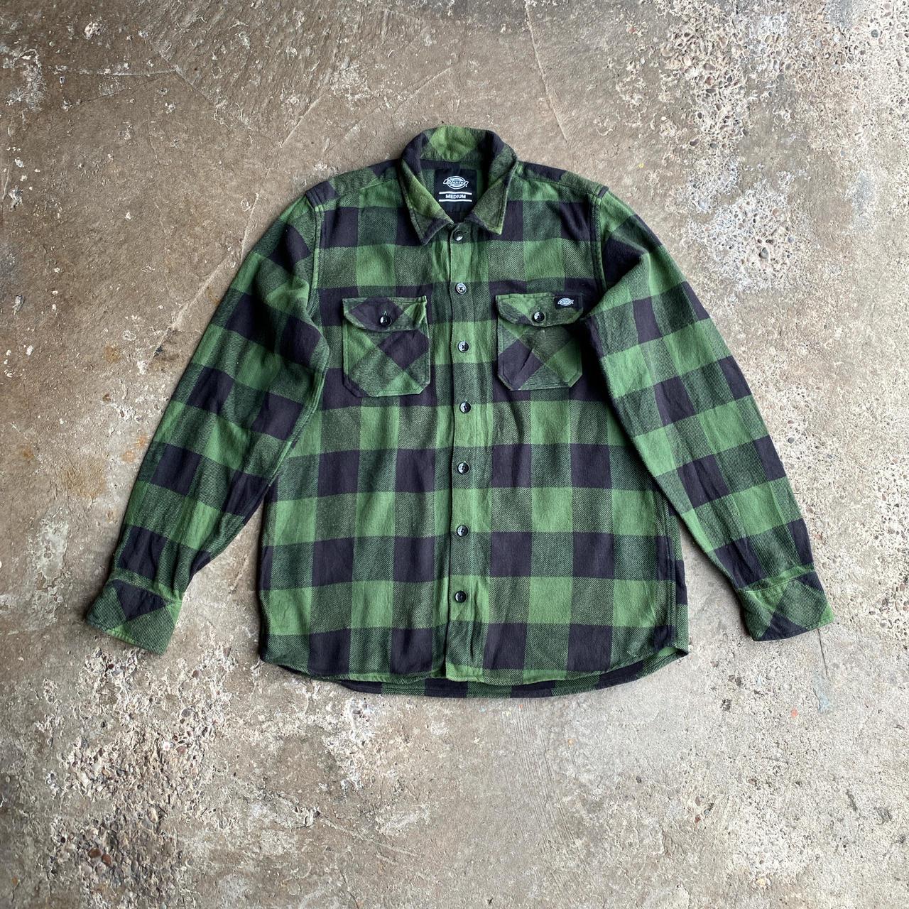 Green & Black Dickies Flannel Shirt - M
